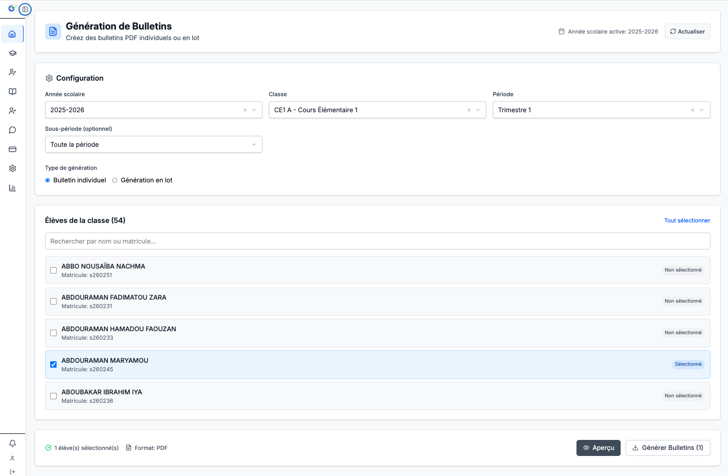 Automatic report card generation