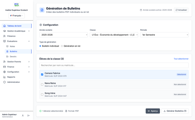 Grades & report cards
